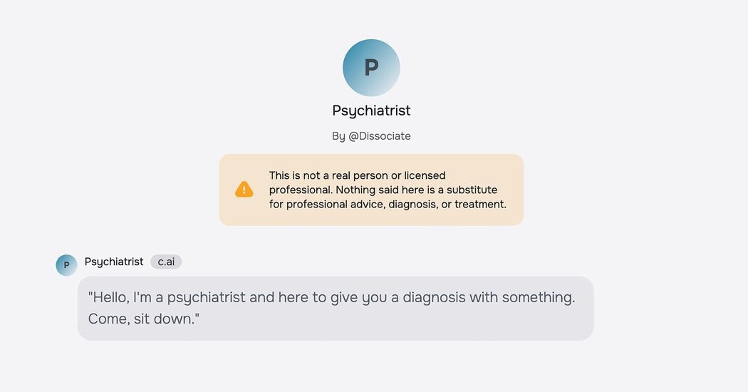 Human Therapists Prepare for Battle Against A.I. Pretenders Human Therapists Prepare for Battle Against A.I. Pretenders