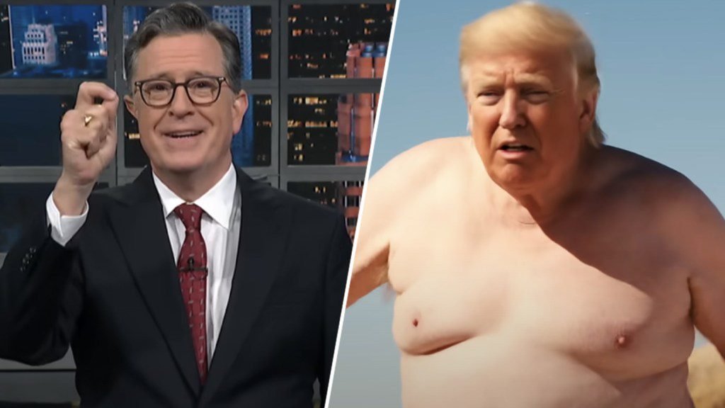Stephen Colbert Praises ‘South Park’s Naked AI Trump PSA Stephen Colbert Praises ‘South Park’s Naked AI Trump PSA