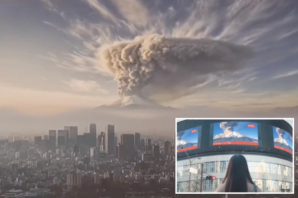 Japan releases Mount Fuji eruption warning with eerie AI simulation Japan releases Mount Fuji eruption warning with eerie AI simulation
