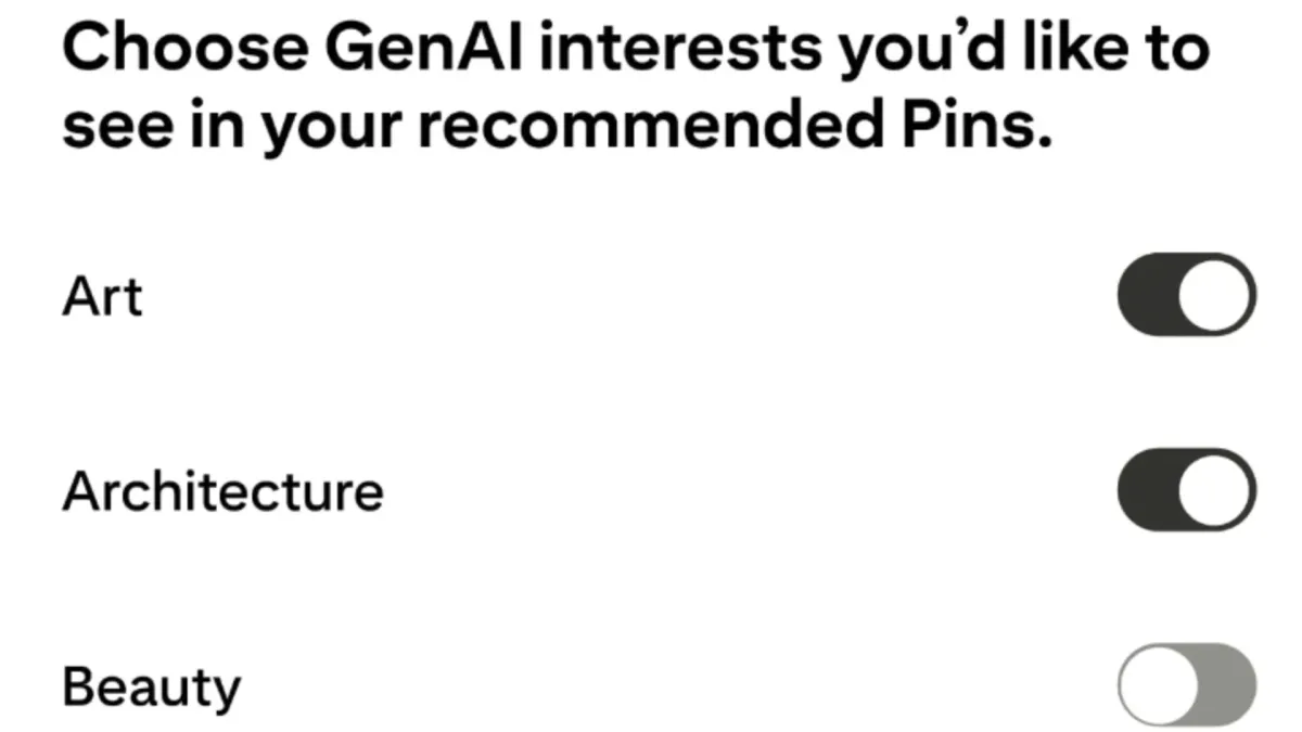 Pinterest introduces new controls for AI-generated content in feeds