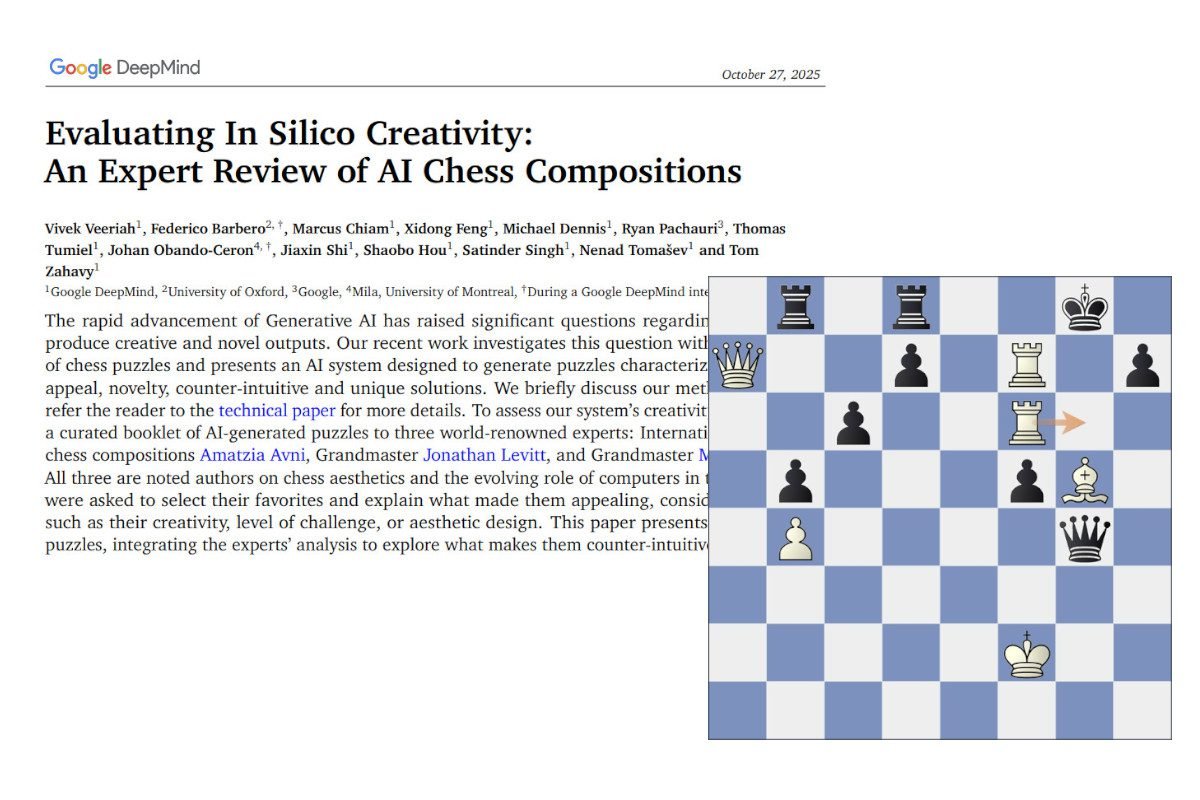 Evaluating AI chess compositions – A study by Google DeepMind