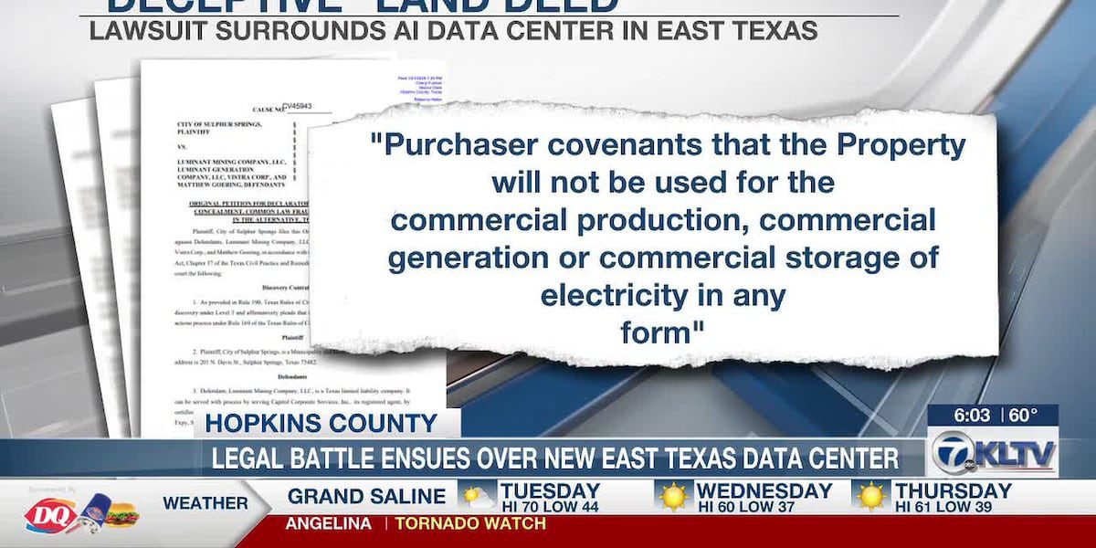 Legal battle surrounds efforts to build a massive AI data center in Sulphur Springs