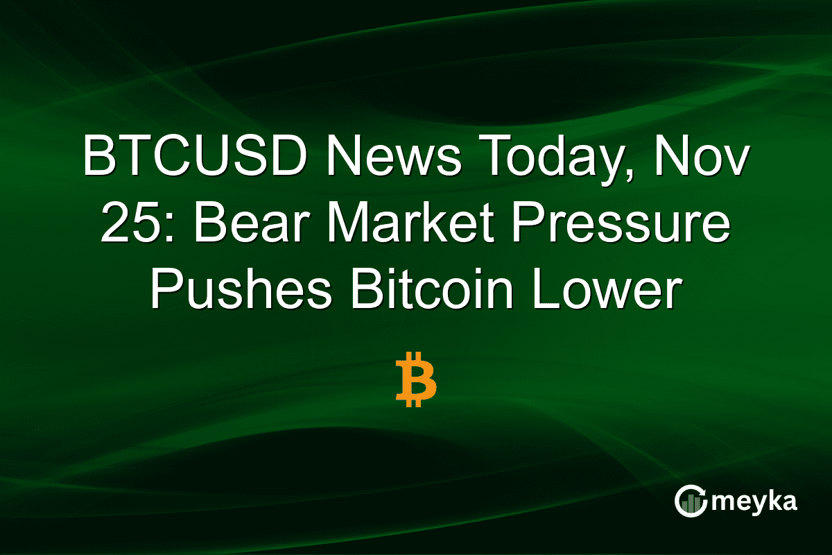 BTCUSD News Today, Nov 25: Bear Market Pressure Pushes Bitcoin Lower