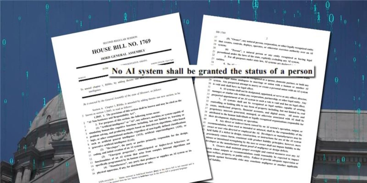Missouri bill bans AI from human privileges